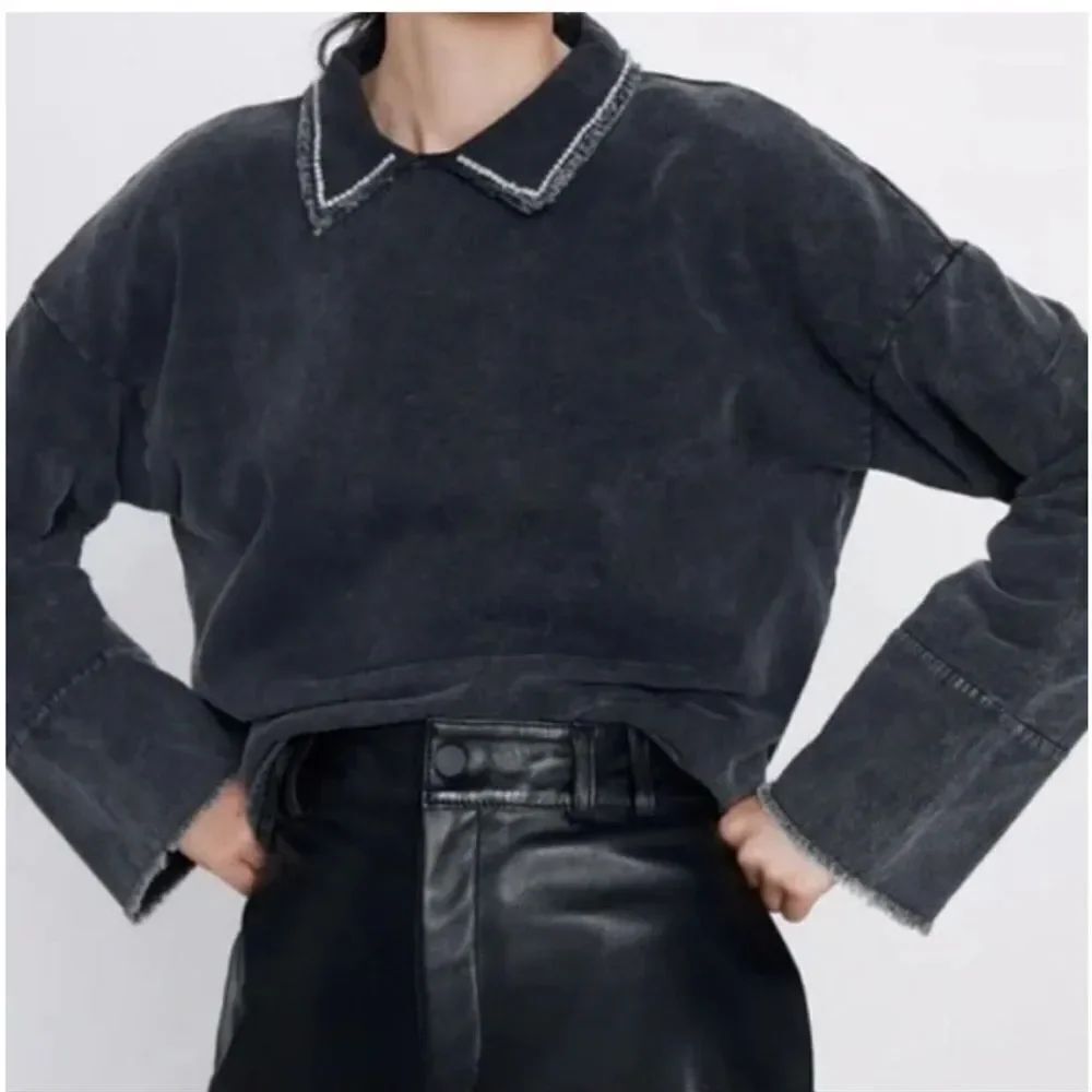 Zara Rhinestone Collar Shirt
